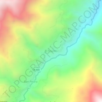 El Triunfo topographic map, elevation, terrain