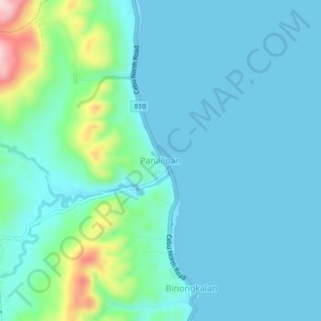 Panalipan topographic map, elevation, terrain
