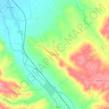 Arreciadas topographic map, elevation, terrain
