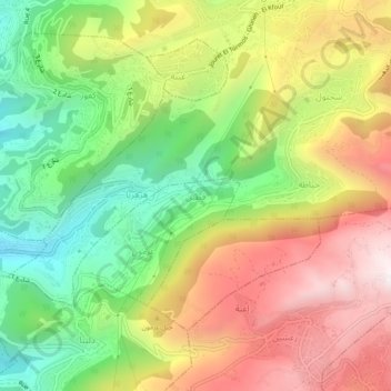 Qattine topographic map, elevation, terrain