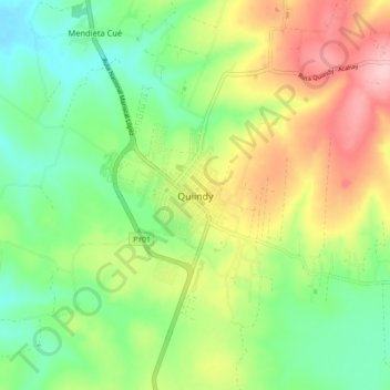 Quiindy topographic map, elevation, terrain
