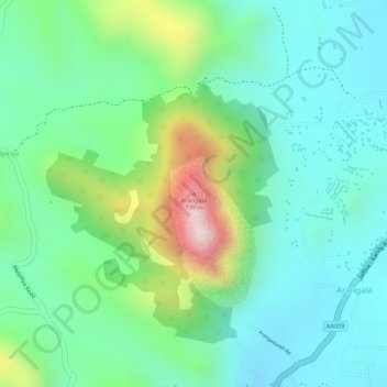 Arangala topographic map, elevation, terrain
