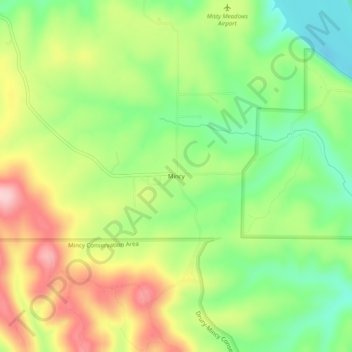 Mincy topographic map, elevation, terrain