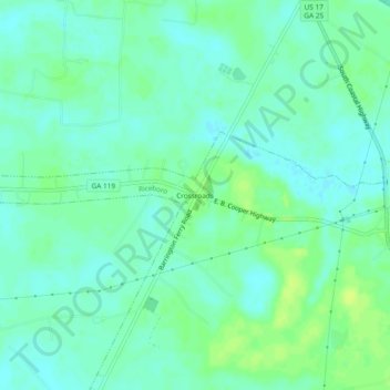 Crossroads topographic map, elevation, terrain