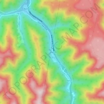 Collinsdale topographic map, elevation, terrain