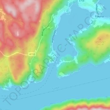 Bogsund topographic map, elevation, terrain