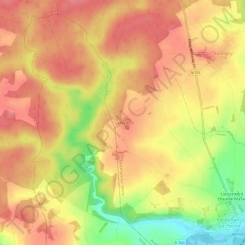 La Borde topographic map, elevation, terrain