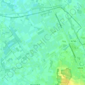 Noordijkerveld topographic map, elevation, terrain