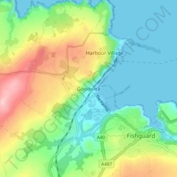 Goodwick topographic map, elevation, terrain