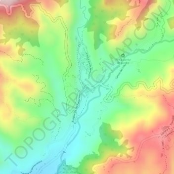 Boquía topographic map, elevation, terrain
