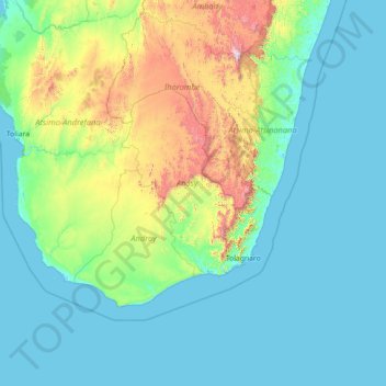 Anosy topographic map, elevation, terrain