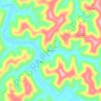 Gulnare topographic map, elevation, terrain