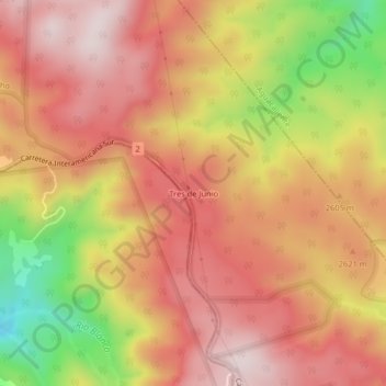 Tres de Junio topographic map, elevation, terrain