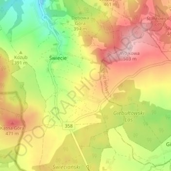 Chałupniki topographic map, elevation, terrain