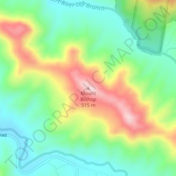 Mount Bishop topographic map, elevation, terrain