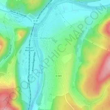 Prau topographic map, elevation, terrain