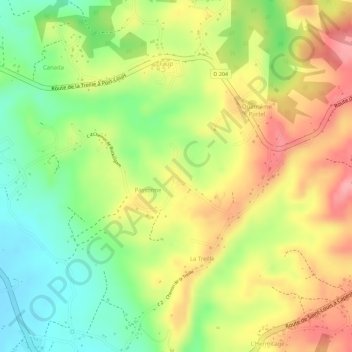 Buckingam topographic map, elevation, terrain