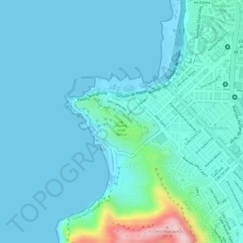 Morro Solar topographic map, elevation, terrain