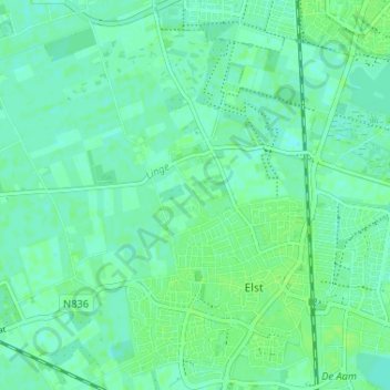 Snodenhoek topographic map, elevation, terrain