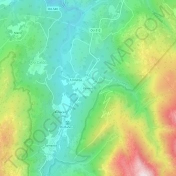 Vilameá topographic map, elevation, terrain