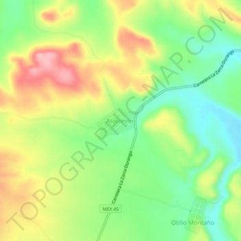 Atotonilco topographic map, elevation, terrain