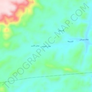 `Amman as Saghir topographic map, elevation, terrain