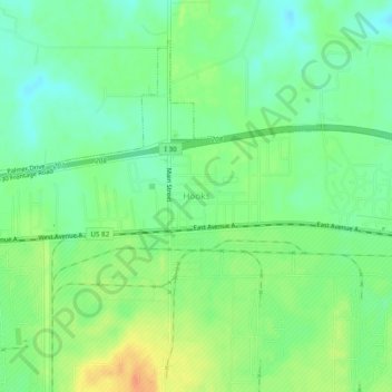 Hooks topographic map, elevation, terrain