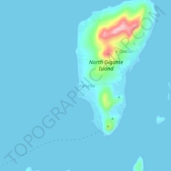 Granada topographic map, elevation, terrain
