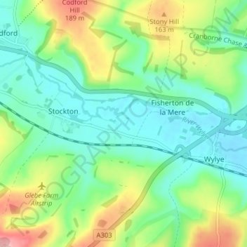 Bapton topographic map, elevation, terrain