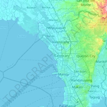 Navotas topographic map, elevation, terrain