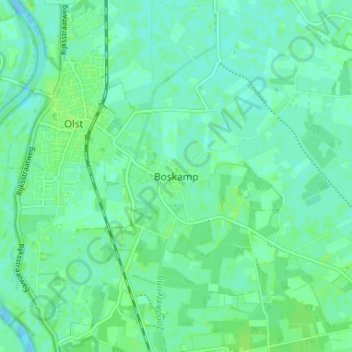 Boskamp topographic map, elevation, terrain