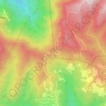 Tinompok topographic map, elevation, terrain