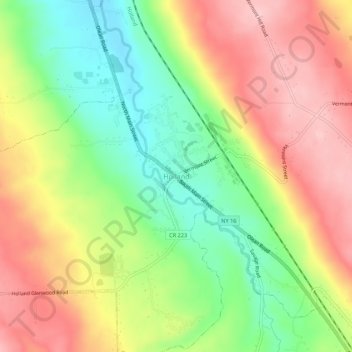 Holland topographic map, elevation, terrain