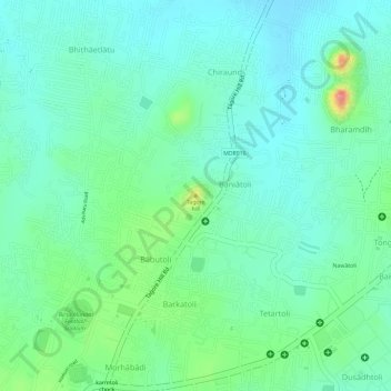 Tagore hill topographic map, elevation, terrain