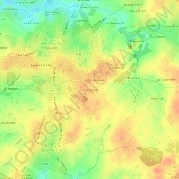 Les Alouettes topographic map, elevation, terrain