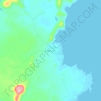 Bantulan topographic map, elevation, terrain