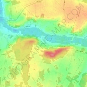 Challeau topographic map, elevation, terrain