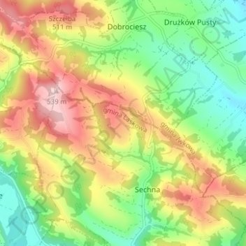 Sedna topographic map, elevation, terrain