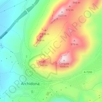 La Hoya topographic map, elevation, terrain