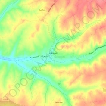Zebrinho topographic map, elevation, terrain