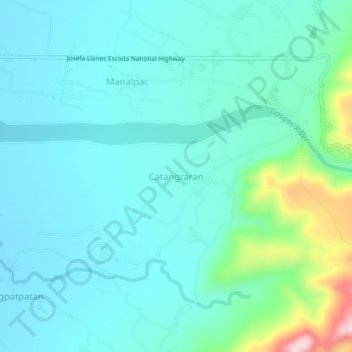 Catangraran topographic map, elevation, terrain