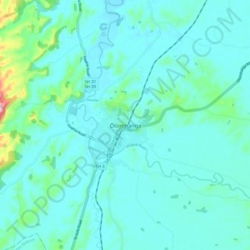 Otorohanga topographic map, elevation, terrain