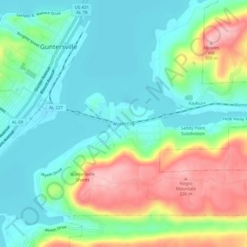 Wyeth City topographic map, elevation, terrain