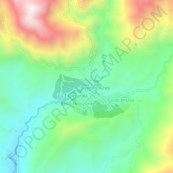 Gaitan topographic map, elevation, terrain