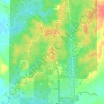 Miller topographic map, elevation, terrain
