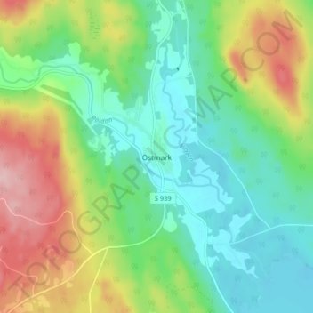 Östmark topographic map, elevation, terrain