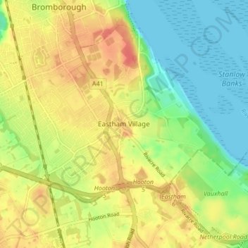 Eastham Village topographic map, elevation, terrain