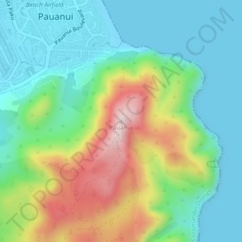 Pauanui topographic map, elevation, terrain
