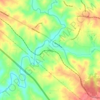 Dalton topographic map, elevation, terrain