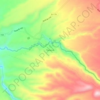 Toconce topographic map, elevation, terrain